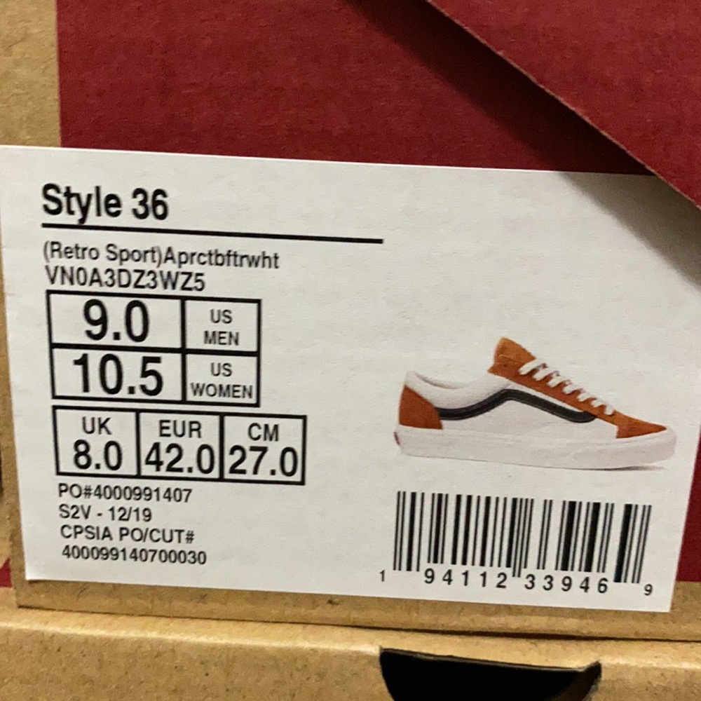 VANS STYLE 36 RETRO SPORT APRICOT BUFF/TRUE WHITE - Picture 9 of 10